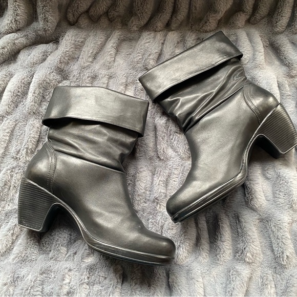Dansko Bobbi roll down leather black slouch ankle boots size 40 - Picture 7 of 10